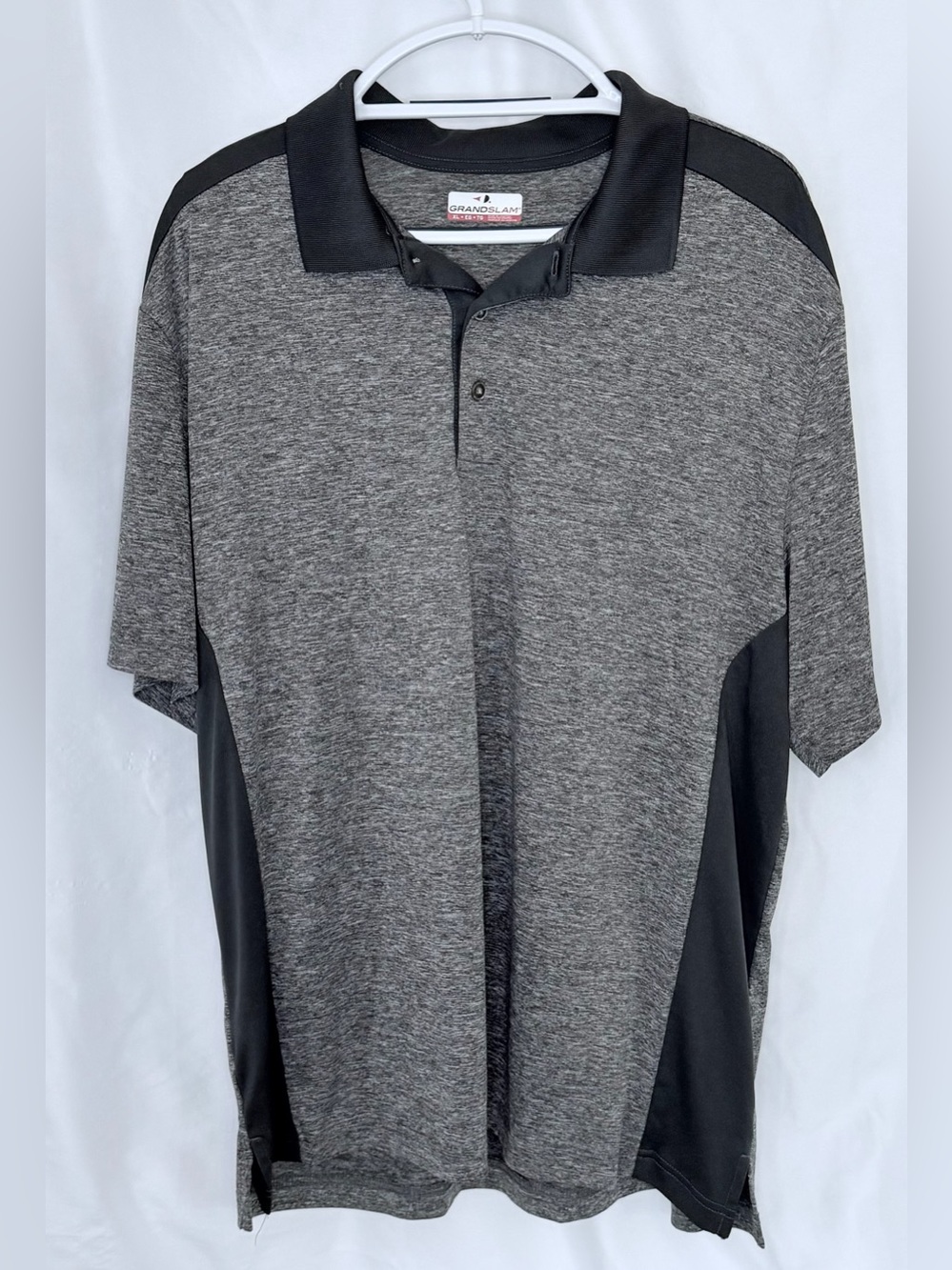 Grand Slam Gray and Black Men's Performance Polo